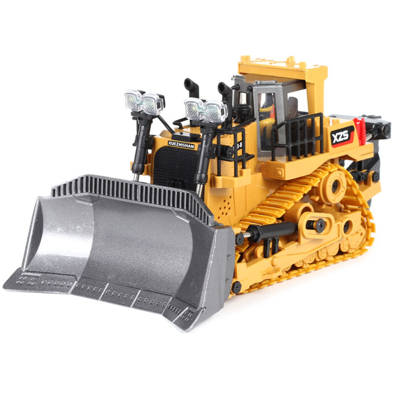 LIFCAUSAL Bulldozer télécommandé à 9 canaux, jouet 1:24, camion RC, Caterpillar, chargeur frontal en alliage, véhicule de construction avec lumière