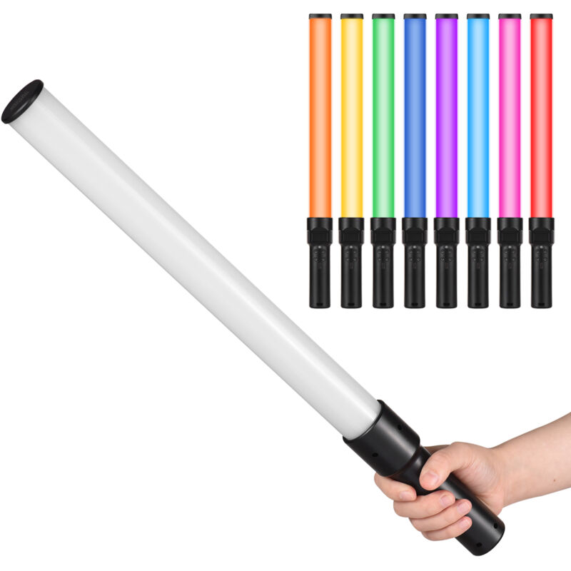 Lifcausal - D2 Tube lumineux led rgb portable pour vidéo 2500K/5500K/8500K Dimmable 7 effets de lumière colorés Batterie intégrée pour Vlog Streaming