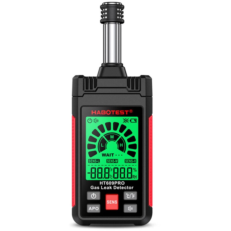 Lifcausal - Détecteur de fuite de gaz HT609PRO 50-1000PPM Détecteur de gaz naturel 3 sensibilités Alarme sonore et visuelle réglable