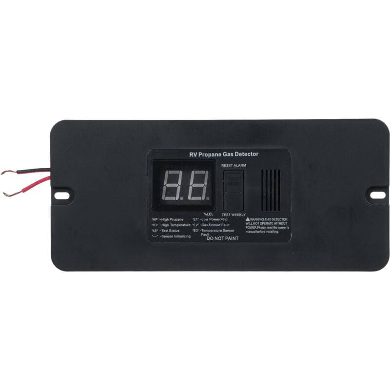Lifcausal - Détecteur de gaz propane numérique pour camping-car avec alarme sonore de 85 dB, alarme de gaz dc 12 v pour camping-car (noir, grande
