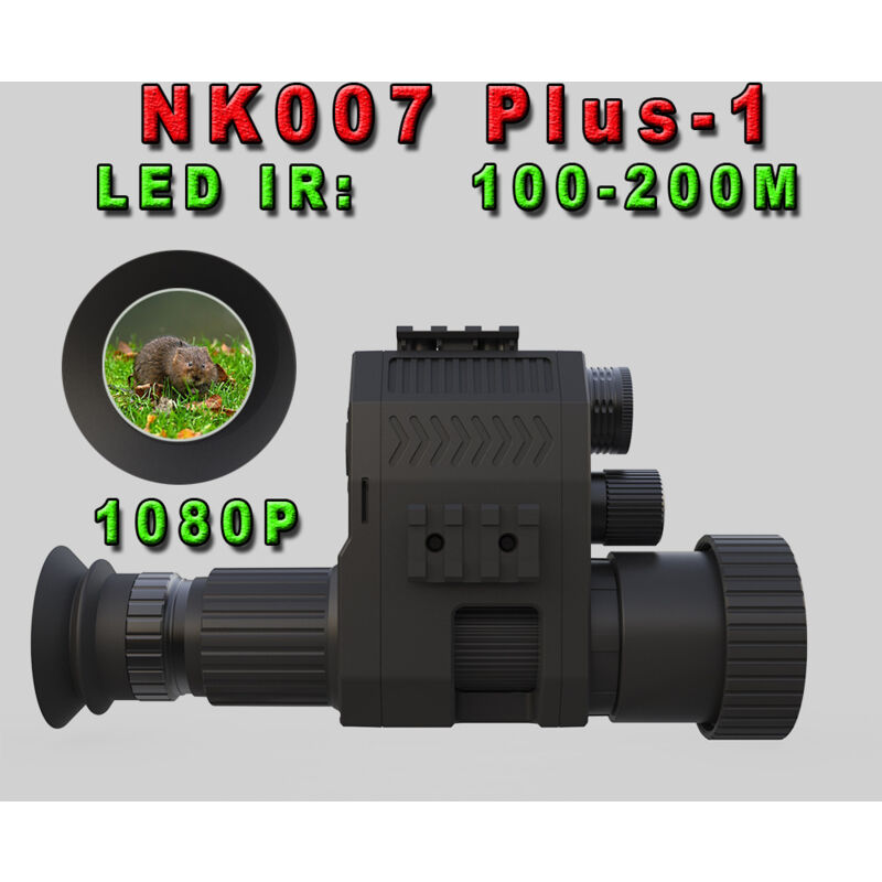 LIFCAUSAL Dispositif de vision nocturne pour télescope de vision nocturne infrarouge NK007S, prend en charge plusieurs langues, LED infrarouge noir,