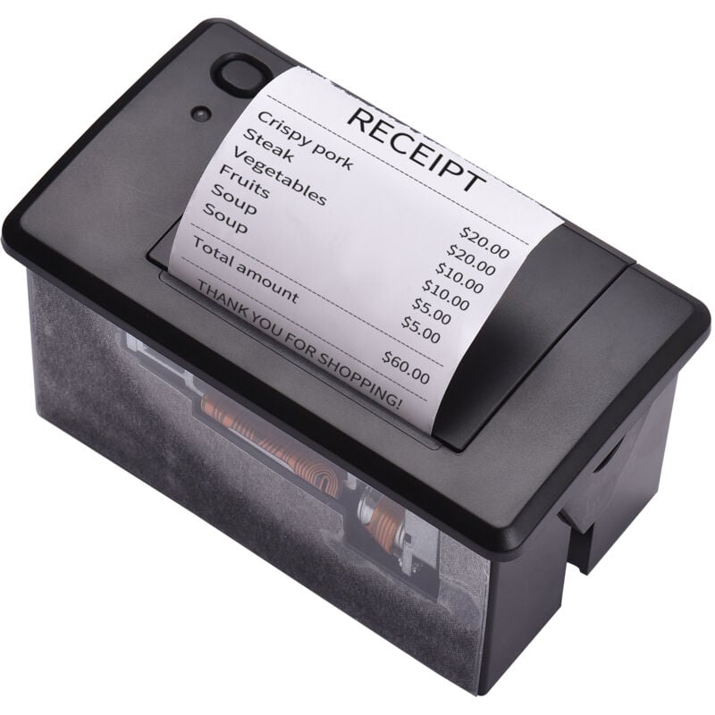 Lifcausal - Imprimante de reçus thermique intégrée Mini module d'impression 58 mm à faible bruit avec port série USB/RS232/TTL Prise en charge des