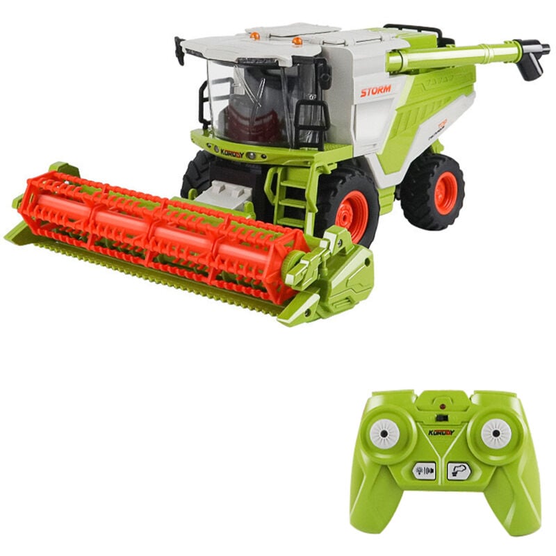 Lifcausal - Jouet de moissonneuse télécommandé, jouet de ferme de pulvérisation à l'échelle 1:24 avec tête de coupe de blé, lumières led, effet