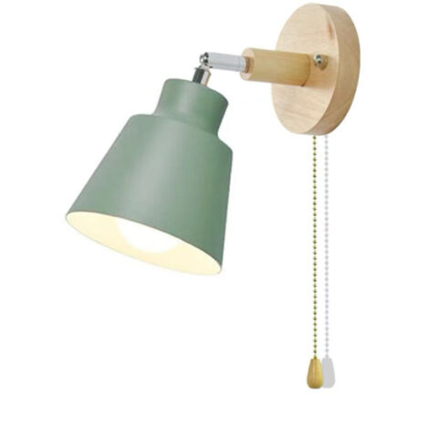 LIFCAUSAL Lampe murale moderne minimaliste style macaron - Applique de chevet avec interrupteur à glissière bois, décora