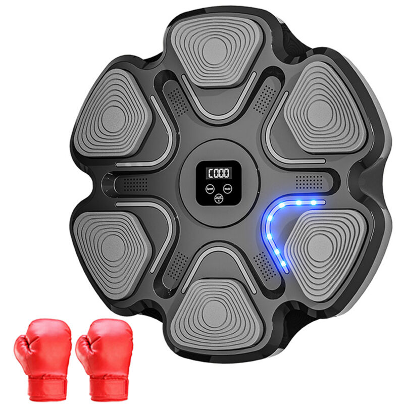 Lifcausal - Machine de boxe musicale intelligente avec gants bt Équipement d'entraînement de mise au point de cible de boxe fixé au mur Vitesse