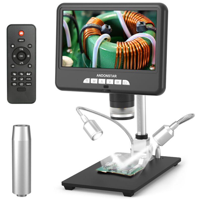 Lifcausal - Microscope numérique 24M avec écran tactile 7' réglable Zoom x3, effet 3D photo/vidéo, système multilingue et télécommande pour