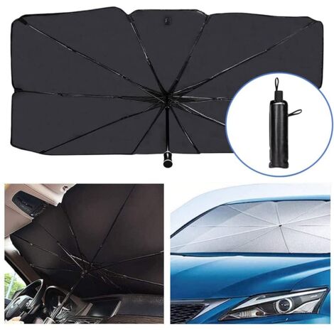 LIFCAUSAL Pare-Soleil Universel pour SUV et Berline Protection Anti-UV/Chaleur avec Store Pliable, Parapluie de Pare-brise Compact pour Rafraîchir l'Habitacle
