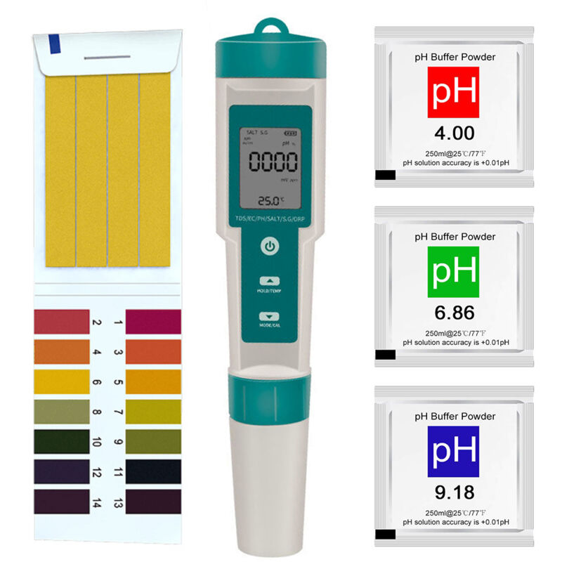 Lifcausal - Testeur de qualité de l'eau numérique multifonctionnel 7 en 1 Stylo de test de qualité de l'eau portable de haute précision