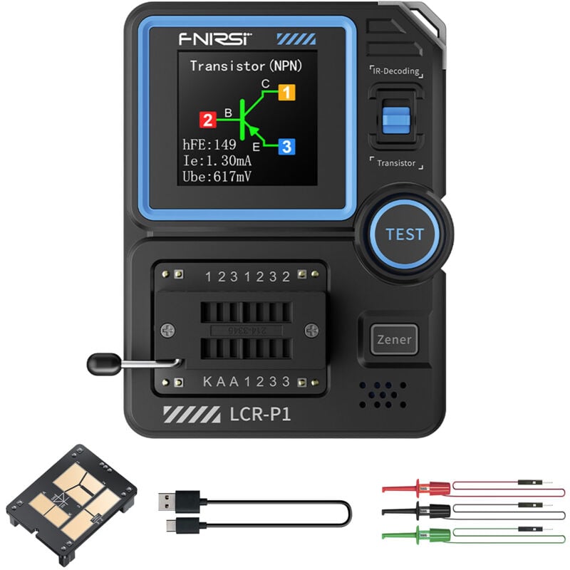 Lifcausal - Testeur de transistor LCR-P1 Testeur de capacité de diode triode Testeur de résistance lcr esr Testeur mosfet npn pnp smd Testeur