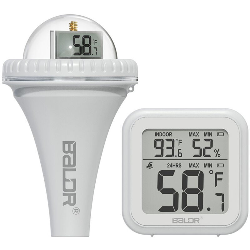 Lifcausal - Thermomètre de piscine, , thermomètre de piscine pour piscines, jacuzzis, kits de test et thermomètres d'étang, écran lcd, visibilité à