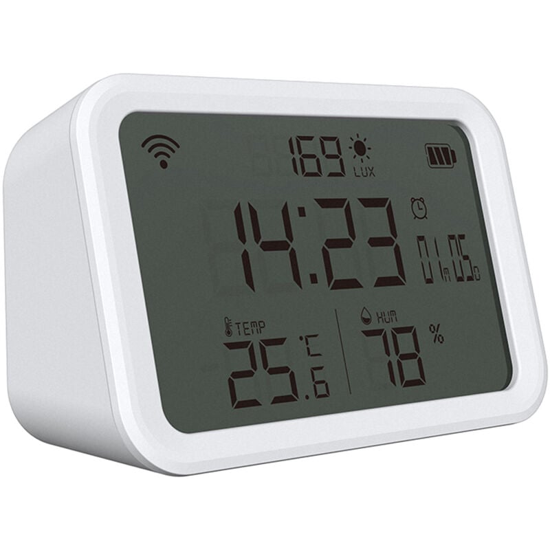 Tuya – détection de température et d'humidité, WiFi, capteur intelligent 4 en 1, réveil - Lifcausal