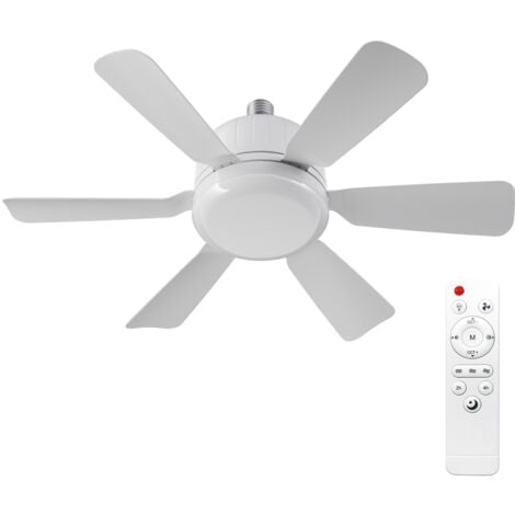 LIFCAUSAL Ventilateur silencieux amovible à six pales, température de couleur réglable de 3000 K à 6500 K, avec télécommande, pour la maison, la chambre à coucher, la salle d'étude, le salon