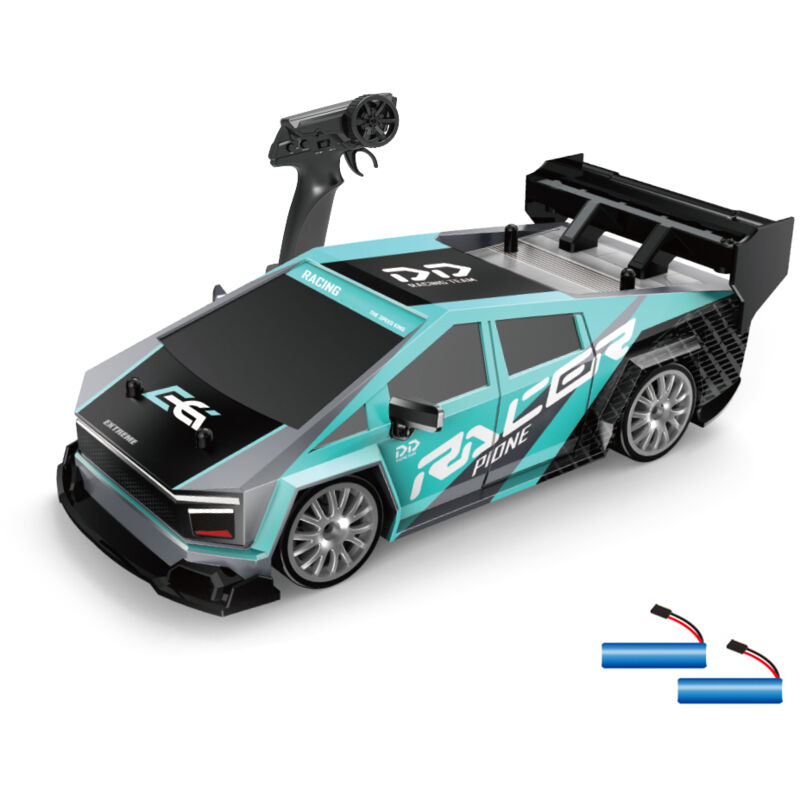 Lifcausal - Voiture de dérive télécommandée 2,4 GHz 1:24 30 km/h Véhicule 4 roues motrices télécommandé à grande vitesse avec feux avant, feux