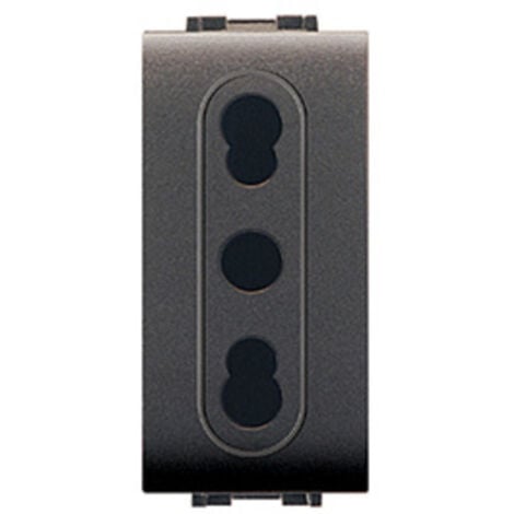 ELETTROCANALI LIFE ART. 4045 PRESA BIVALENTE NERO. Prezzo per 1 pezzo.