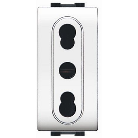 LIFE ART. 4045WH PRESA BIVALENTE BIANCA. Prezzo per 1 pezzo.