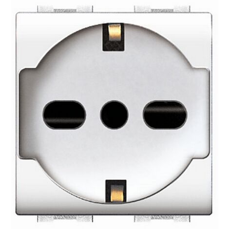 LIFE ART. 4050WH PRESA BIPASSO/SCHUKO BIANCA. Prezzo per 1 pezzo.