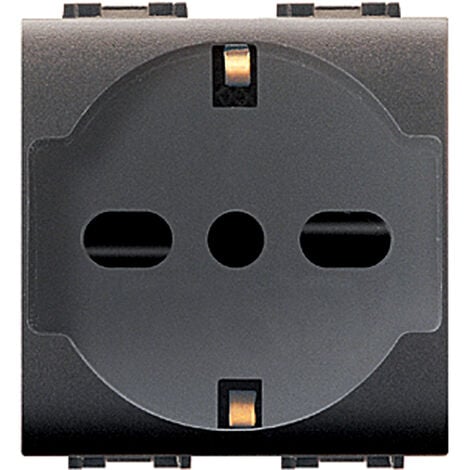Life art.4050 presa bipasso/schuko nero