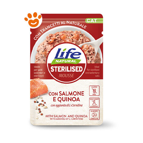 Life Cat in Busta 70gr Sterilised Salmone e Quinoa