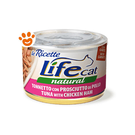 Life Gatto, Ricette in Lattina 150gr Tonno e Prosciutto di Pollo