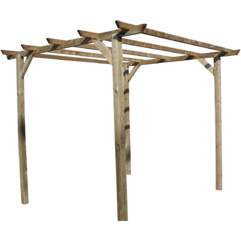 Life in Garden Pergola in legno di pino 3x3xh2,5 mt gazebo per l'arredamento di ambienti esterni e giardini