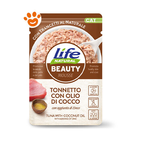 Life Natural Cat Beauty Tonnetto con Olio di Cocco  - Life Natural Cat Beauty Tonnetto con Olio di Cocco - Bustina Da 70 Gr