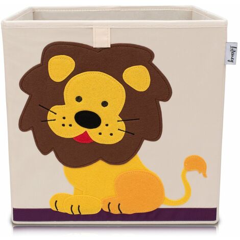 Lifeney Aufbewahrungsbox mit Hund Motiv I Spielzeugbox mit Tiermotiv  passend für Würfelregale I Ordnungsbox für das Kinderzimmer I  Aufbewahrungskorb Kinder-833365