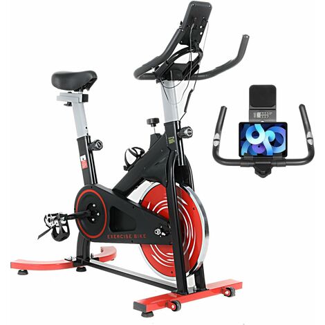 LIFERUN Heimtrainer mit 8kg Schwungrad, Fitness Fahrrad für Zuhause, Widerstand Einstellbar, LCD Monitor, mit Pulsmesser, Wasserflaschenhalter, Ipad-Halterung, Indoor Fitnessbike 120kg Belastbar