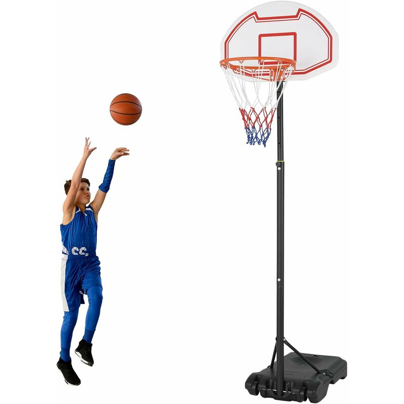 Liferun - Panier de Basket Portable avec roulettes, Hauteur du Panier réglable de 160 à 210 cm, Hauteur réglable avec Support, Panier de Basket-Ball