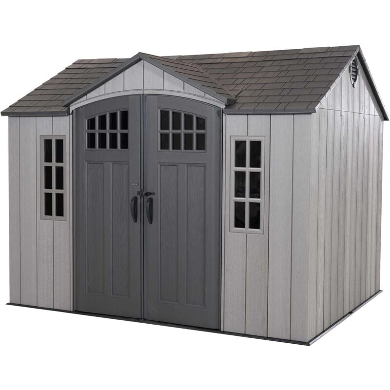 Lifetime - 10 Ft. x 8 Ft. Outdoor Storage Shed - Storm Dust