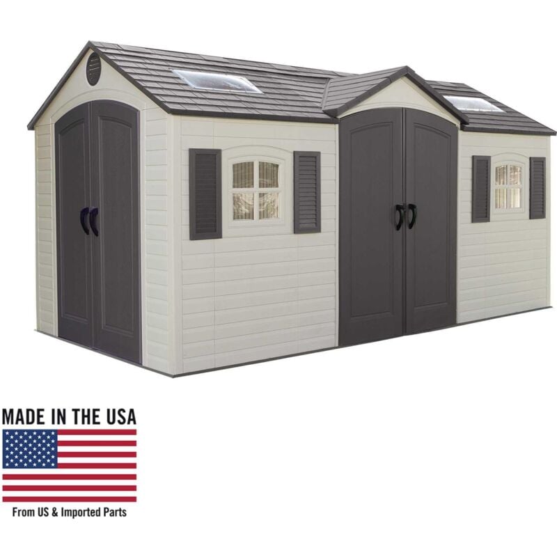 15 Ft. x 8 Ft. Outdoor Storage Shed - Desert Sand - Lifetime