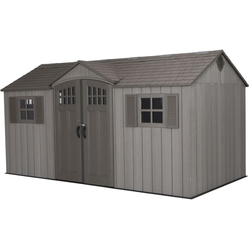 Lifetime - 15 Ft x 8 Ft Outdoor Storage Shed - Light Brown