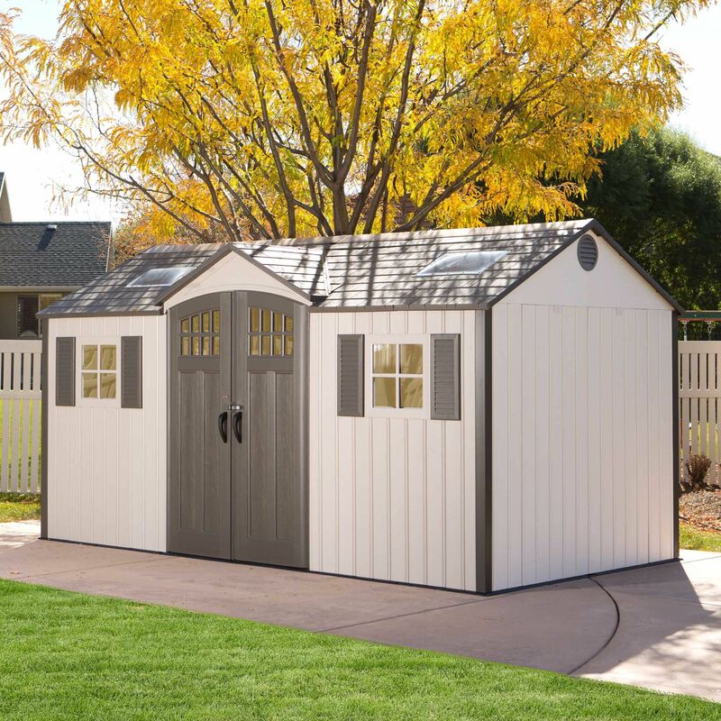 Lifetime - 15 Ft. x 8 Ft. Outdoor Storage Shed - Desert Sand