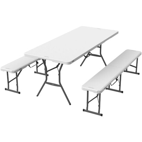Lifetime 6 Foot Fold In Half Table And 2 Pack 6 Foot Fold In Half