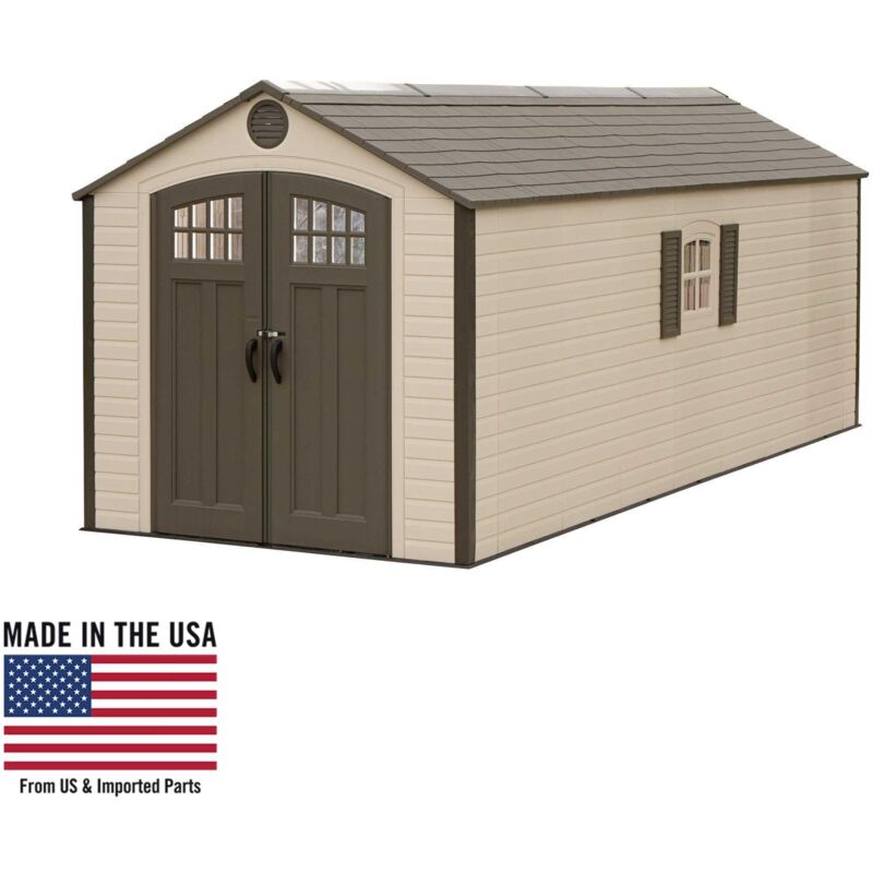 Lifetime 8 Ft. x 20 Ft. Outdoor Storage Shed - Brown