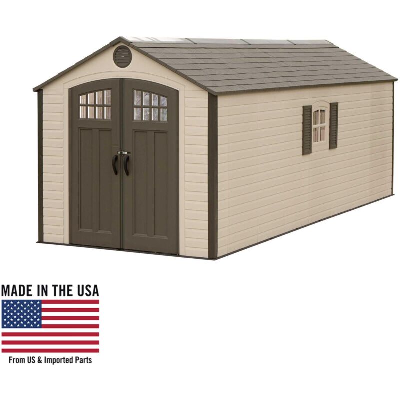 Lifetime - Installed 8 Ft. X 20 Ft. Outdoor Storage Shed - Desert Sand ...