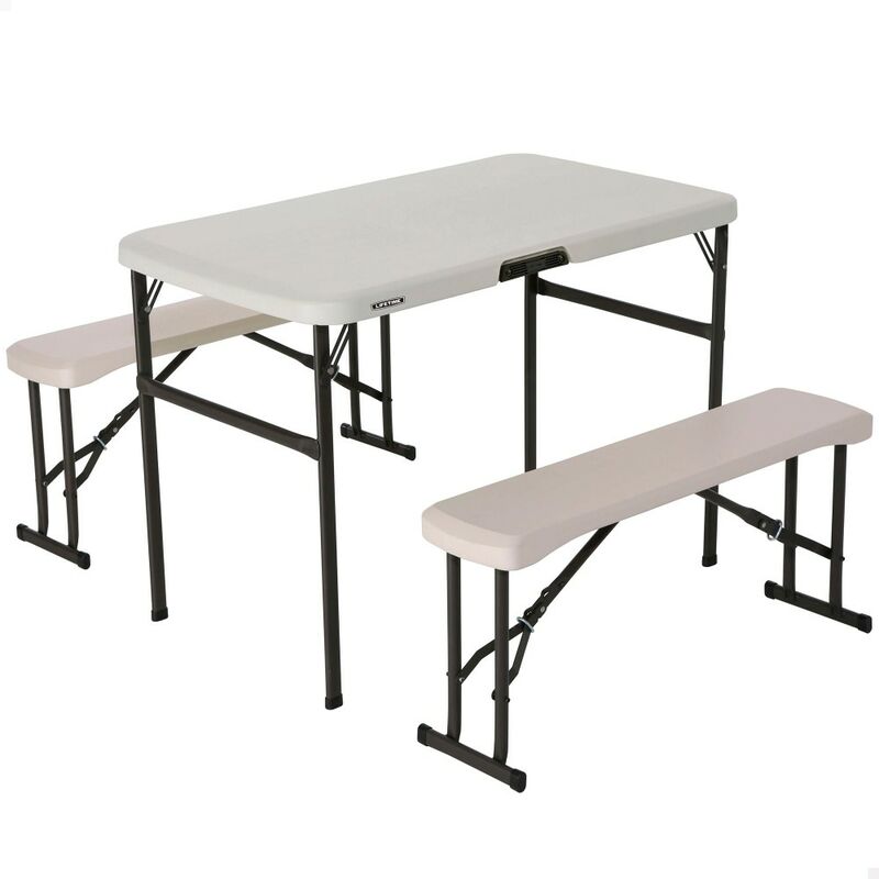 

Conjunto plegable mesa y 2 bancos utrarresistente 106x61x74 cm uv100 - Lifetime