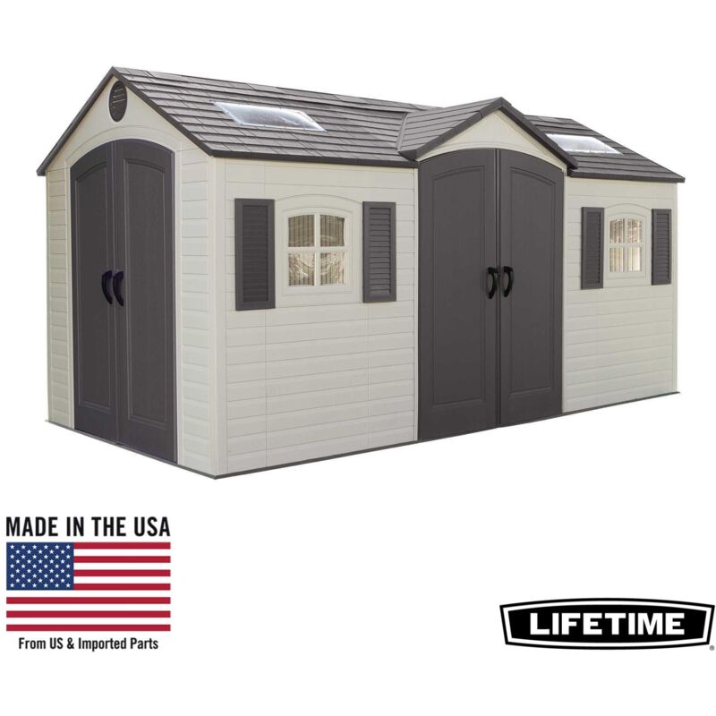 Lifetime - Abri de jardin double entrée 4.57x2.44m pehd 60079