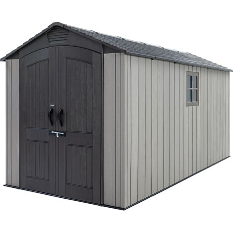 Lifetime – Abri de jardin en polyéthylène haute densité 8.2 m2 – Charpente en acier inoxydable – Plancher HDPE antidérapant – 60475