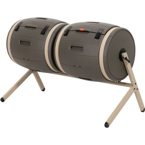 Lifetime Double Bin Rotating Composter (100 gallon) - Brown