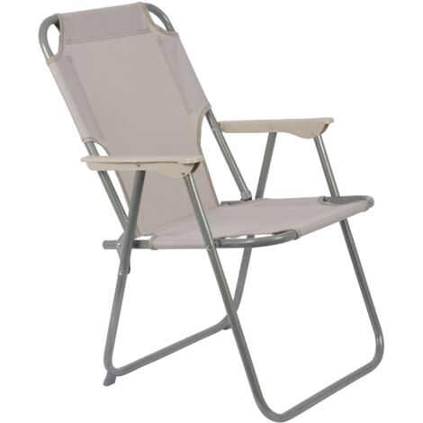 Lifetime Garden Campingklappstuhl Klappstuhl hellgrau mit Armlehnen
