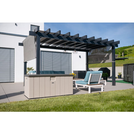 Lifetime Kunststoff Kissen Aufbewahrungsbox 570 Liter  Lichtgrau  72x151x70 cm