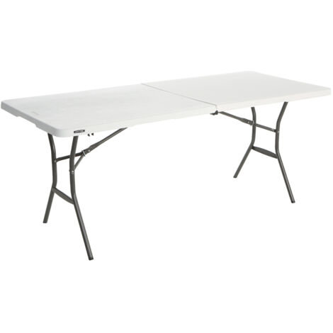 Lifetime – Table de camping rectangulaire pliante 183 x 76 cm – Polyéthylène haute densité – Armature acier anticorrosion – Capacité 200 kg