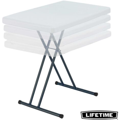 Lifetime – Table de jardin ajustable en hauteur – Polyéthylène haute densité – Cadre en acier thermolaqué – Coins antichocs – 76,2 x 49,2 cm