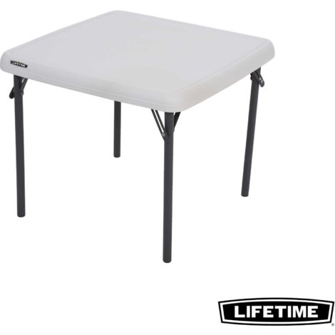 Lifetime – Table pliante blanche pour enfants 4 places – Dimensions 61,2 x 61,2 x 53,5 cm – Acier revêtu et plastique – Utilisation intérieure et extérieure
