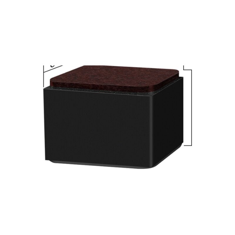 Shyne - Lift Furniture Risers Carbon Steel, Self-Adhesive Heavy Duty Furniture Raisers (Square Black 3cm)