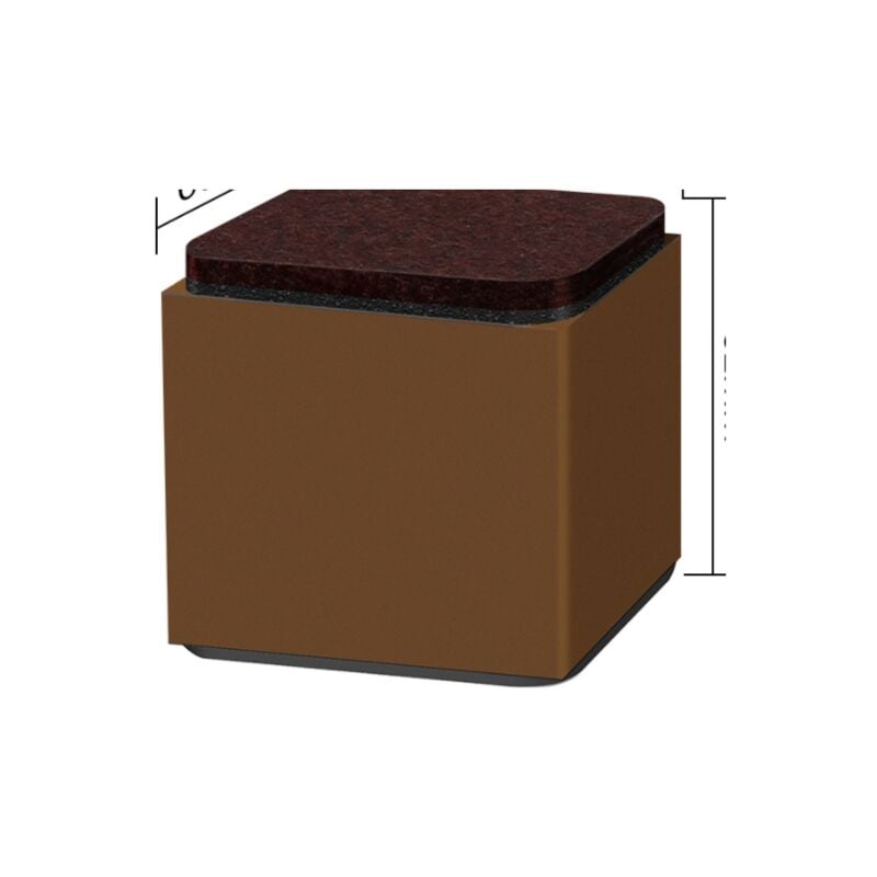 Shyne - Lift Furniture Risers Carbon Steel, Self-Adhesive Heavy Duty Furniture Raisers (Square Brown 5.2cm)