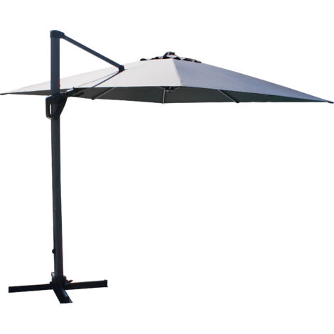 LIFT - ombrellone da giardino decentrato 3 x 4 con palo effetto legno