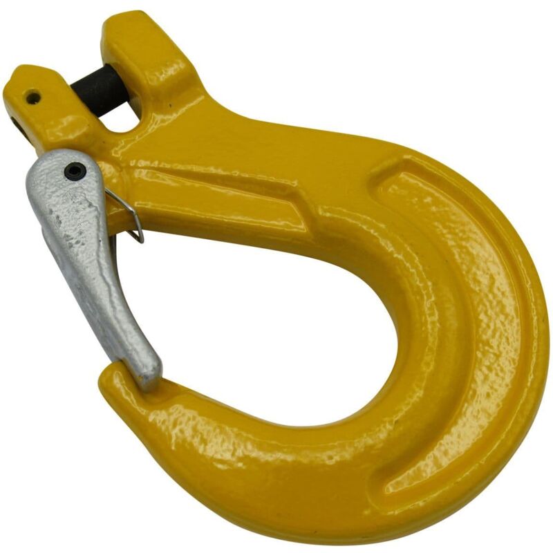 Securefix Direct - Lifting Clevis Sling Hook With Latch 16MM (Grade 80 8 Ton Chain Component 8T)