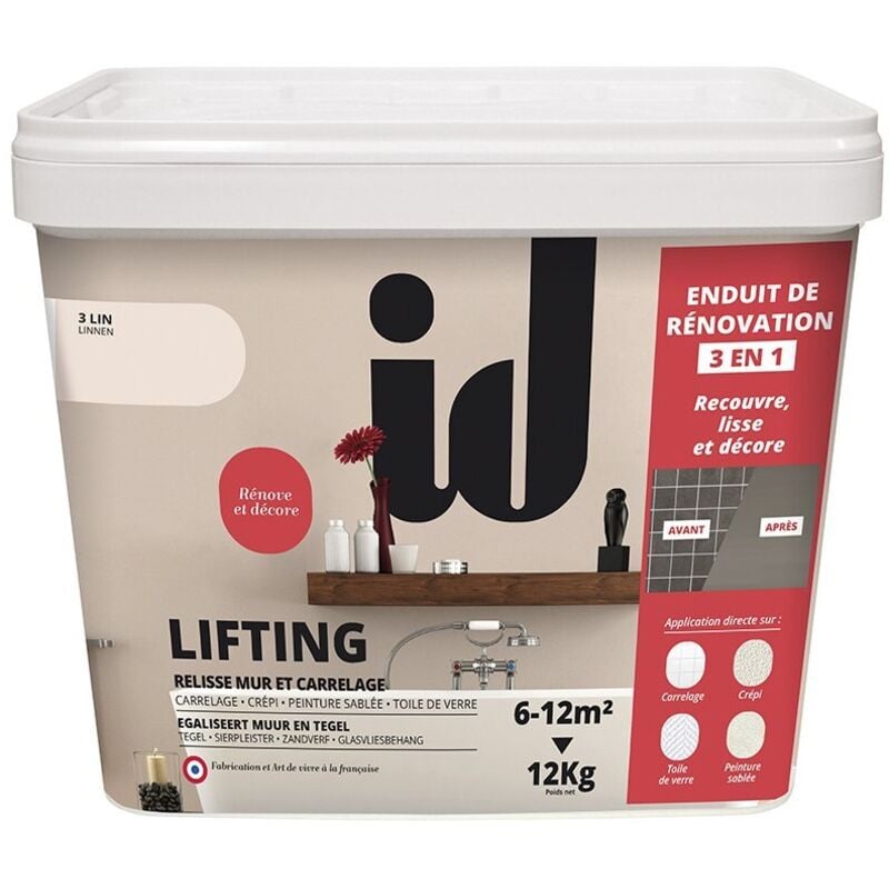 Lifting mur & carrelage 12KG lin - Enduit de rénovation - décoration intérieur - id Paris