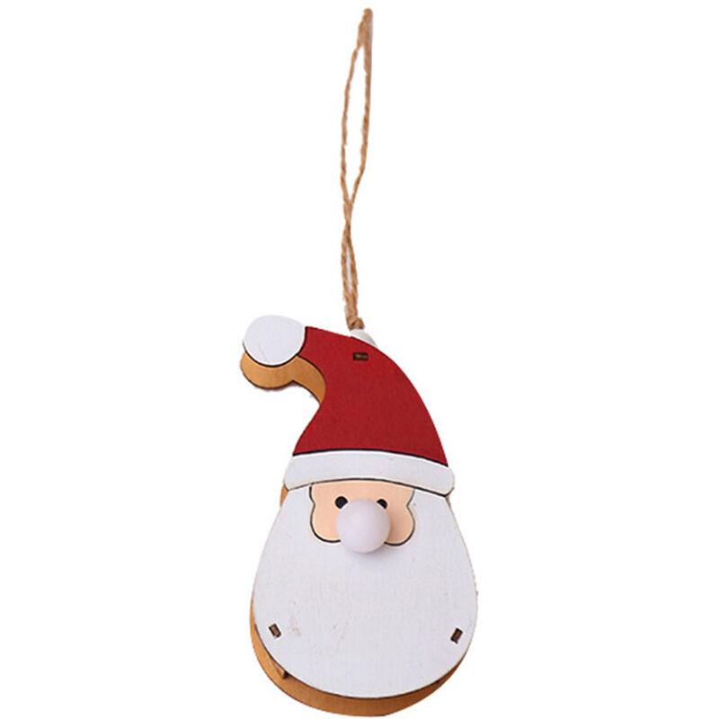 

Ligero tamano pequeno lindo muneca luminosa de madera colgante arbol de Navidad suministros decorativos de madera,1 #